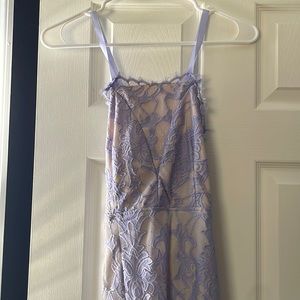 Lavender lace dress halter neck
